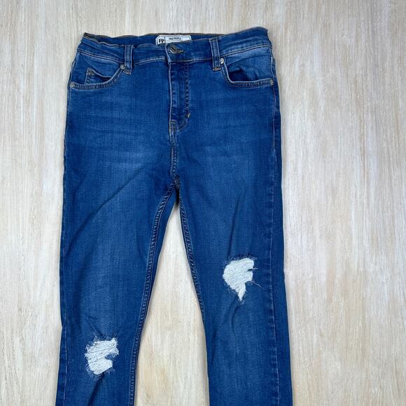 Free People Blue Distressed High Rise Fray Ankle Casual Skinny Denim Jeans 26 - Picture 2 of 15